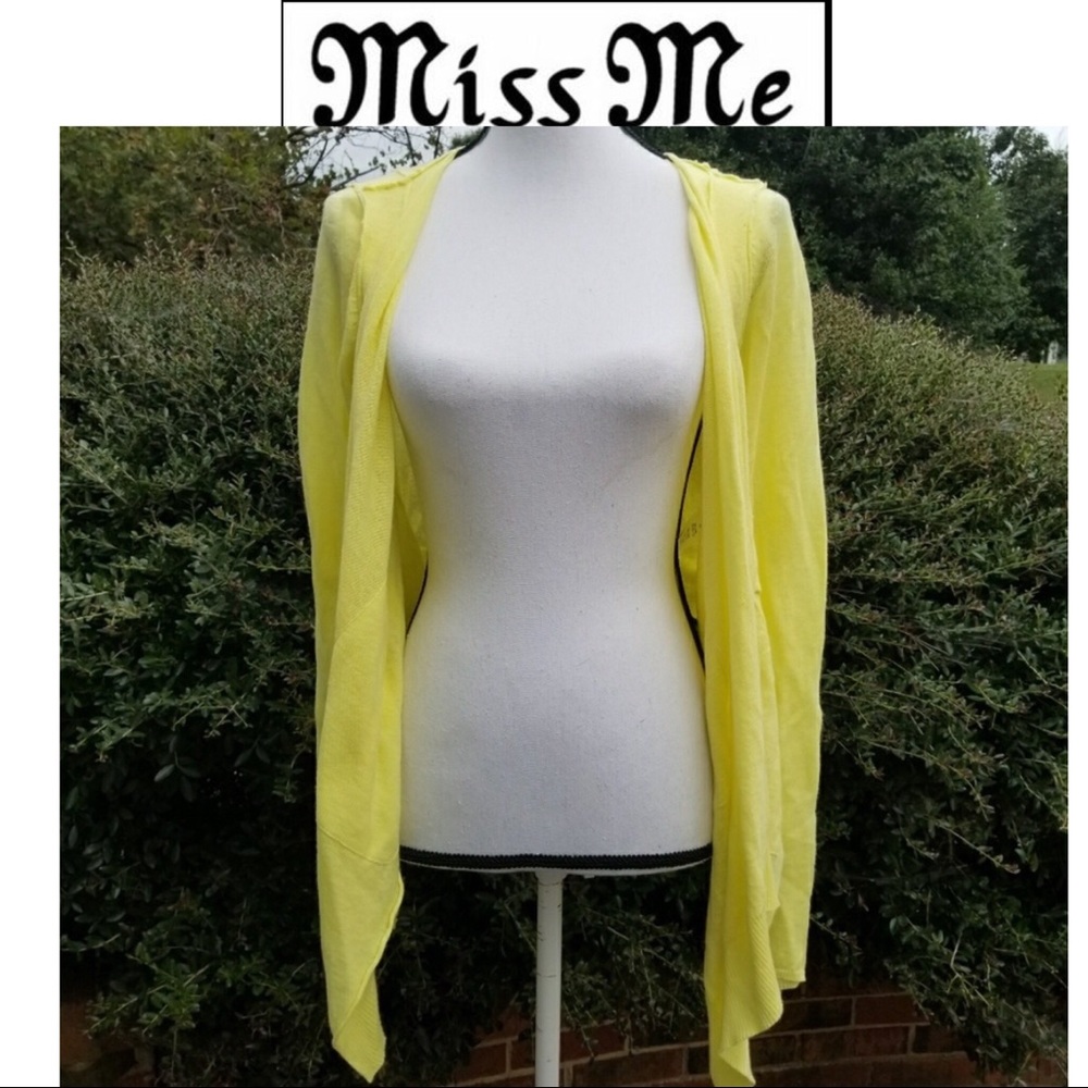 Miss Me asymmetrical waterfall open light cardigan
